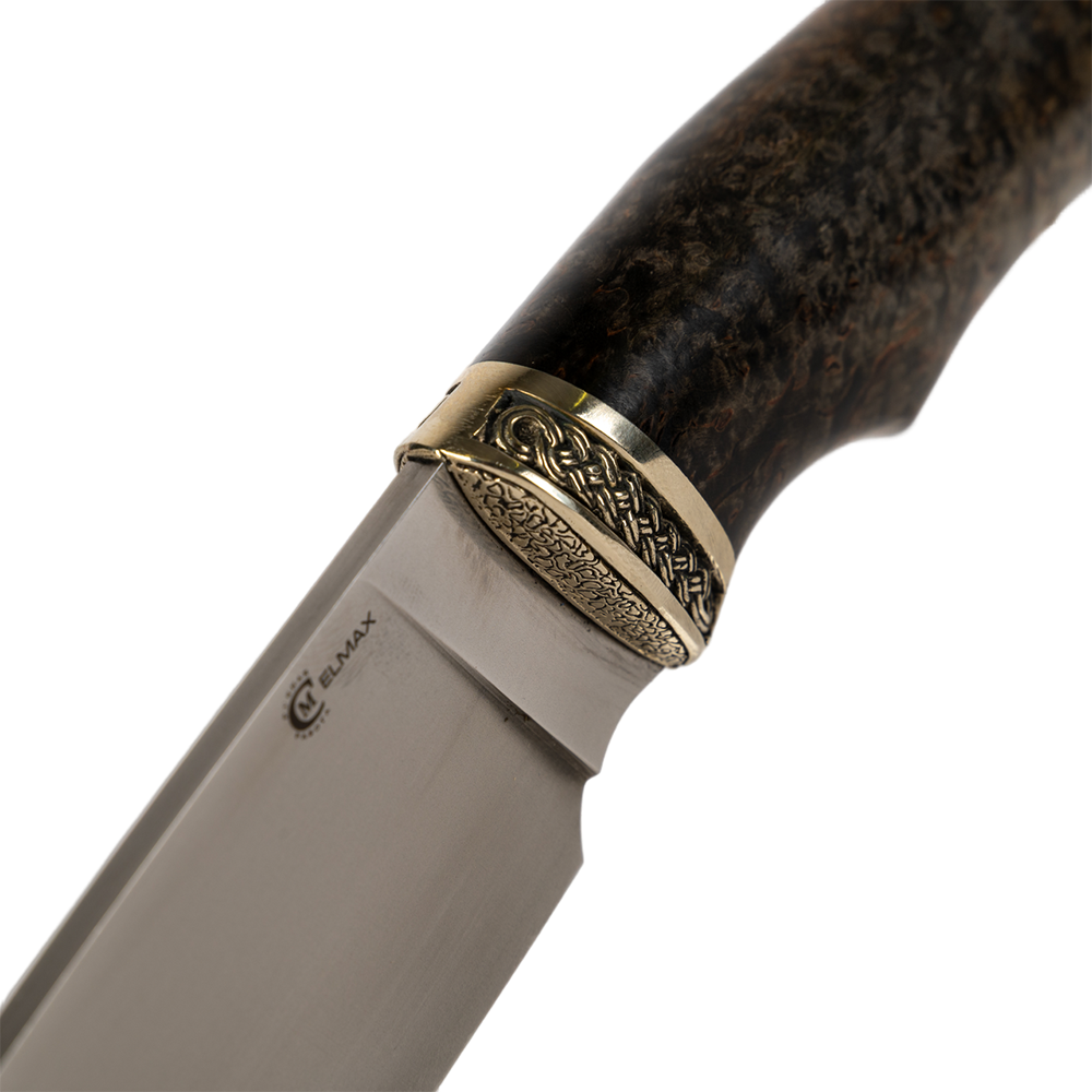 Нож МС "Разделочный", сталь ELMAX, литье, рукоять стабилизированная карельская береза. Фото №6