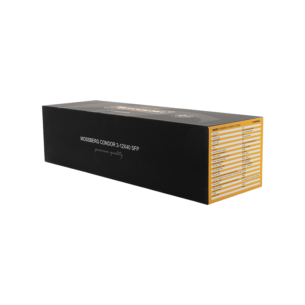 Оптический прицел MOSSBERG CONDOR 3-12х40 SFP Compact 30мм с подсветкой (Mildot) 0.1 MRAD. Фото №16 Оптический прицел MOSSBERG CONDOR 3-12х40 SFP Compact 30мм с подсветкой (Mildot) 0.1 MRAD. Фото №16