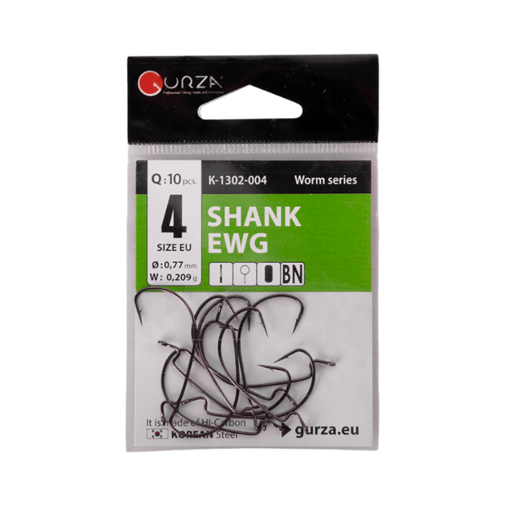 Крючок Gurza SHANK EWG #4 BN 10 шт/уп. (офсетный). Фото №2