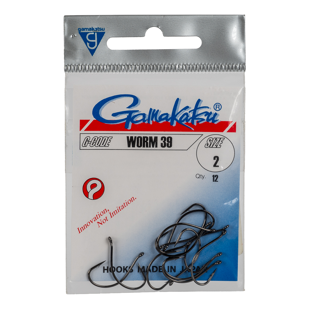 Крючок Gamakatsu Hook Worm 39 (SPR) Black №02. Фото №1
