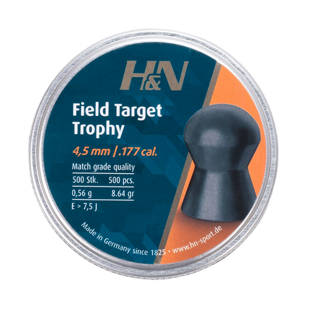 Пуля пневматическая "H&N Field Target Trophy", гладкоствольная, 4,5 мм., 8,64 гран (500 шт.). Фото №1 Пуля пневматическая "H&N Field Target Trophy", гладкоствольная, 4,5 мм., 8,64 гран (500 шт.). Фото №1