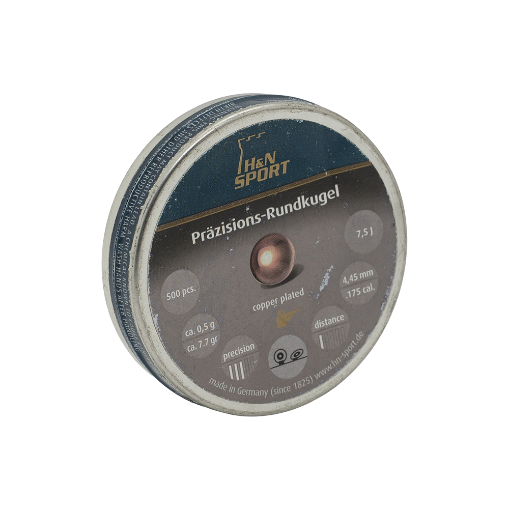 Пуля пневматическая "H&N Round Kugeln", 4,45 мм., омедн., 7,33 гран (500 шт.). Фото №2 Пуля пневматическая "H&N Round Kugeln", 4,45 мм., омедн., 7,33 гран (500 шт.). Фото №2