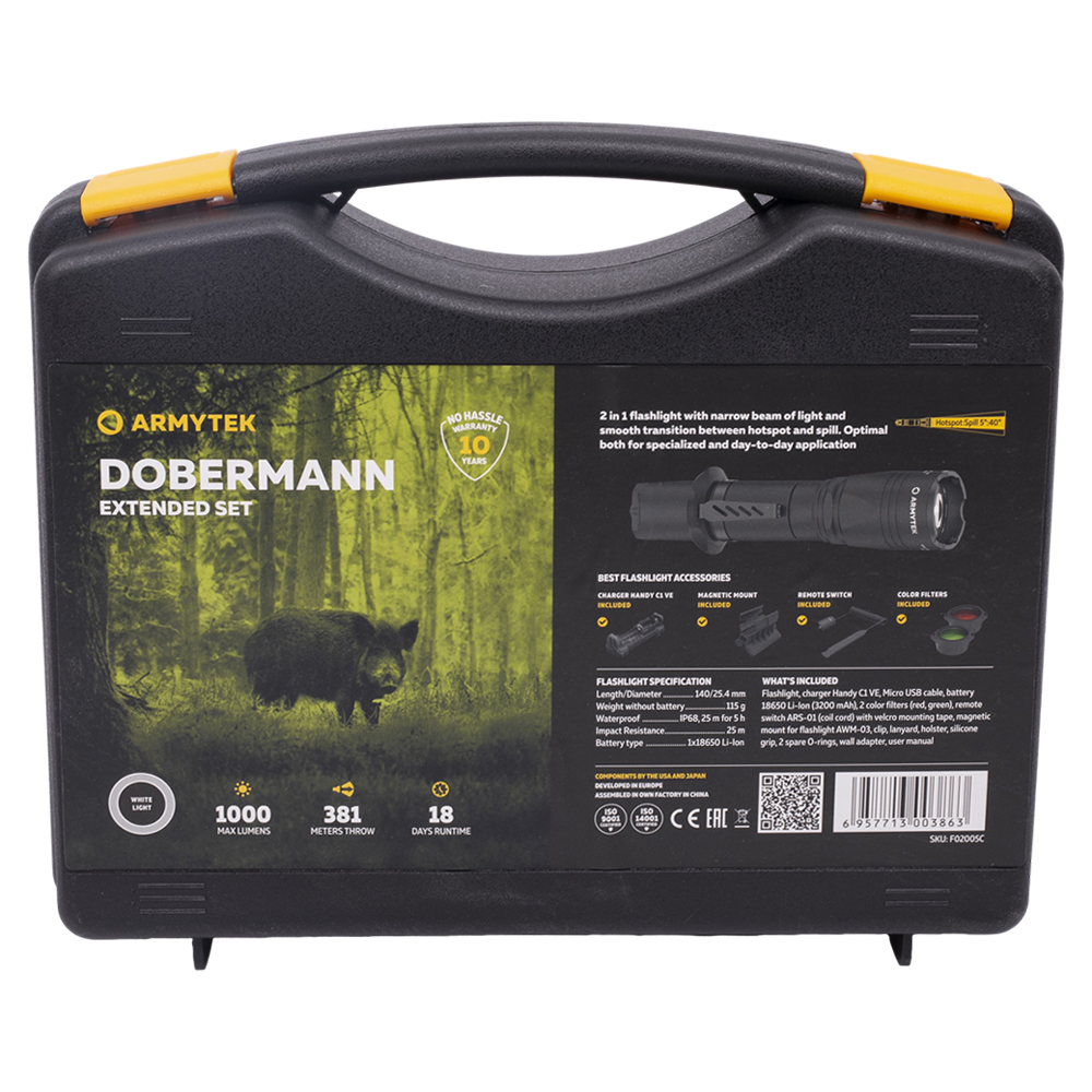 Фонарь Armytek Dobermann Extended Set Белый. Фото №6 Фонарь Armytek Dobermann Extended Set Белый. Фото №6