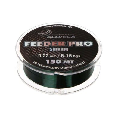 Леска ALLVEGA "FEEDER PRO SINKING" 0.18мм 150м 3.95кг (темно-зеленая). Фото №1