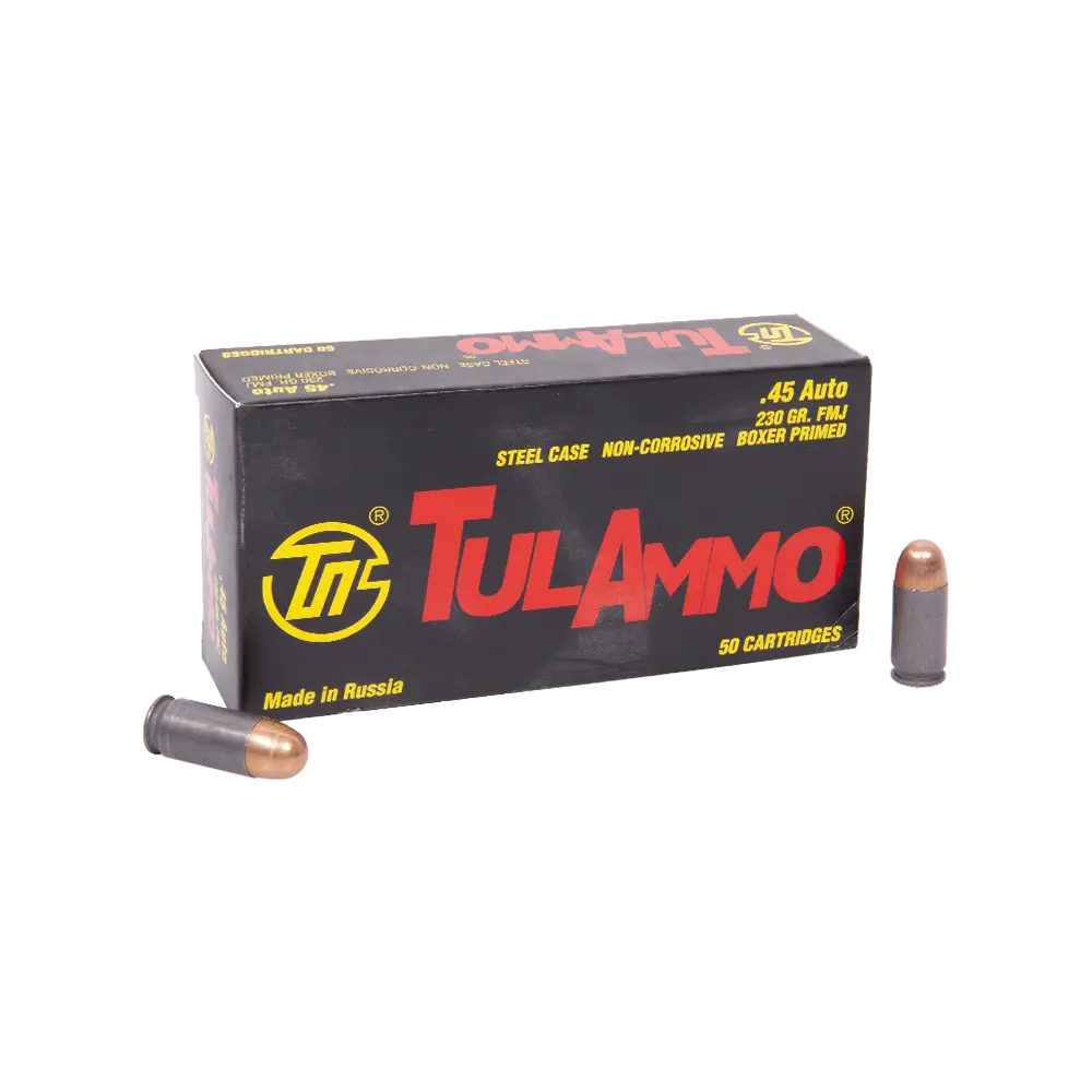 Патрон 45 AUTO FMJ 230 гр, ст.об/бимет, TulAmmo (ТПЗ) (пачка 50 шт.) (короб 500 шт.). Фото №2