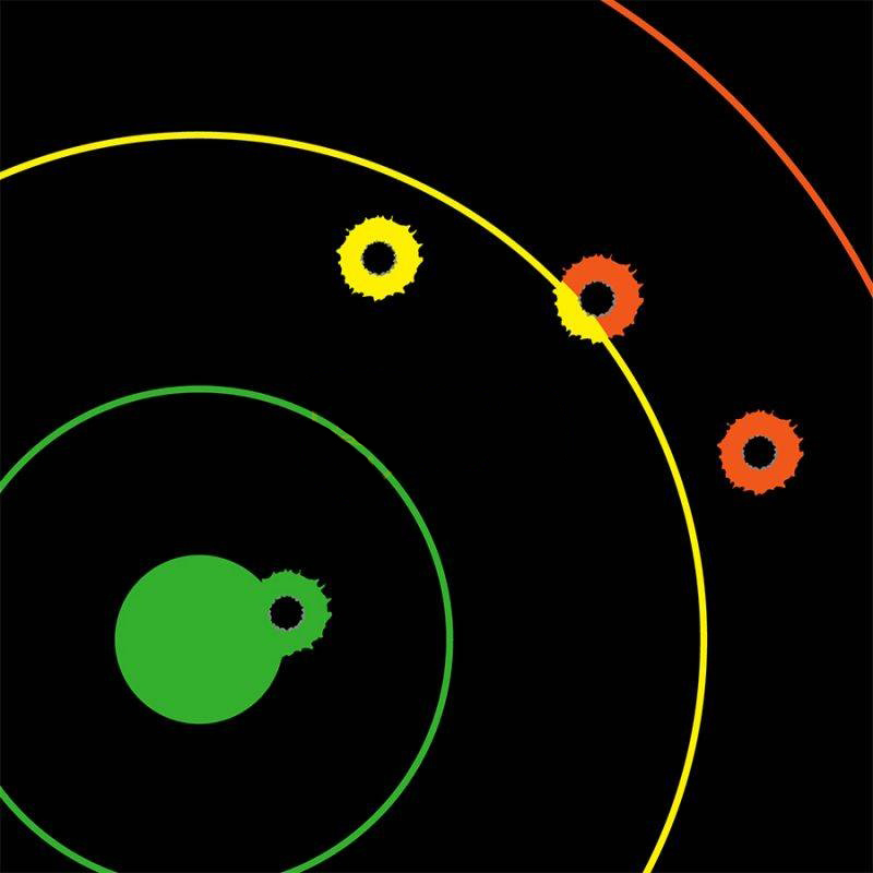 Мишень бумажная d-200mm (Dirty bird multi-color) (20 шт). Фото №1