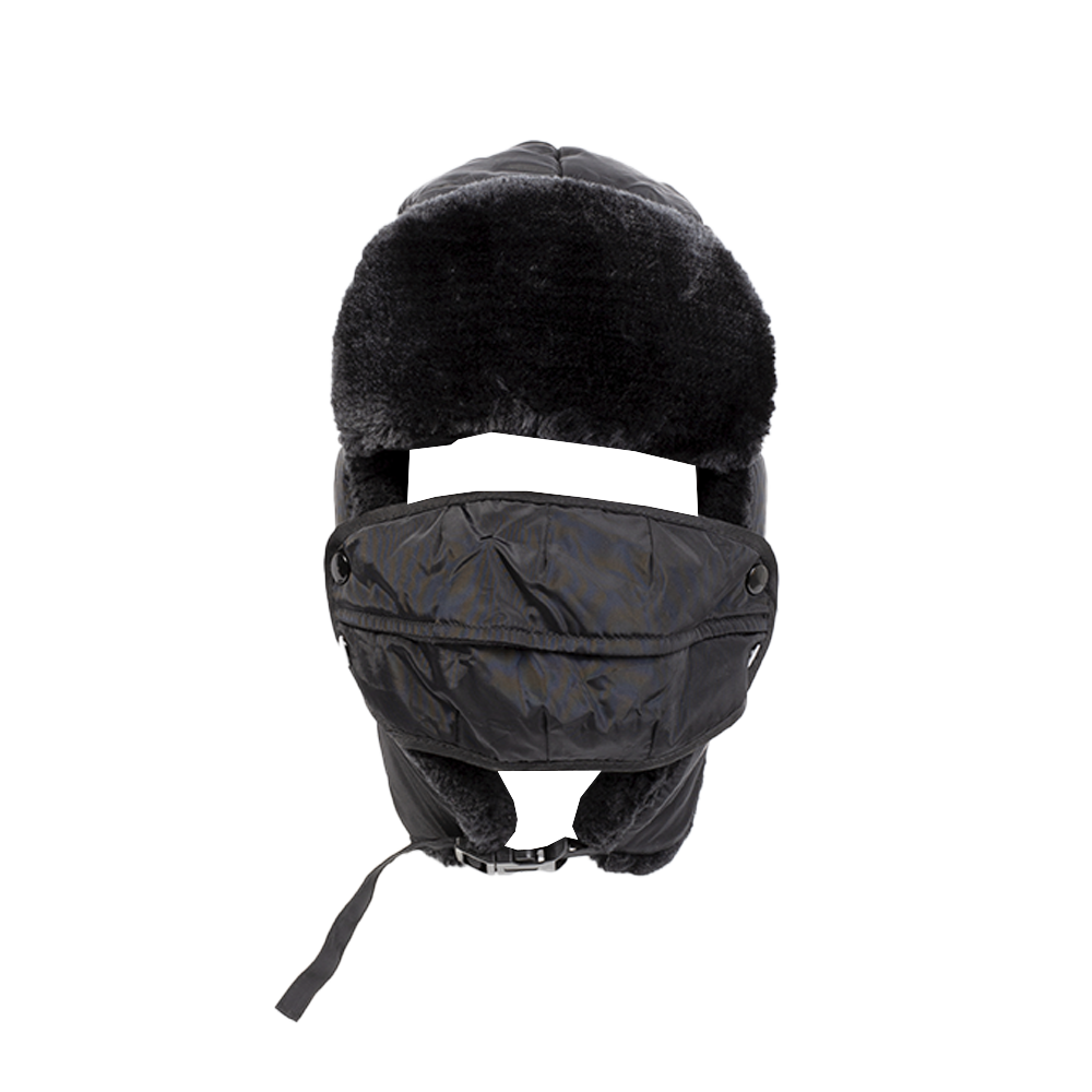 Шапка Alaskan DogSalmon черная c маской. Фото №1