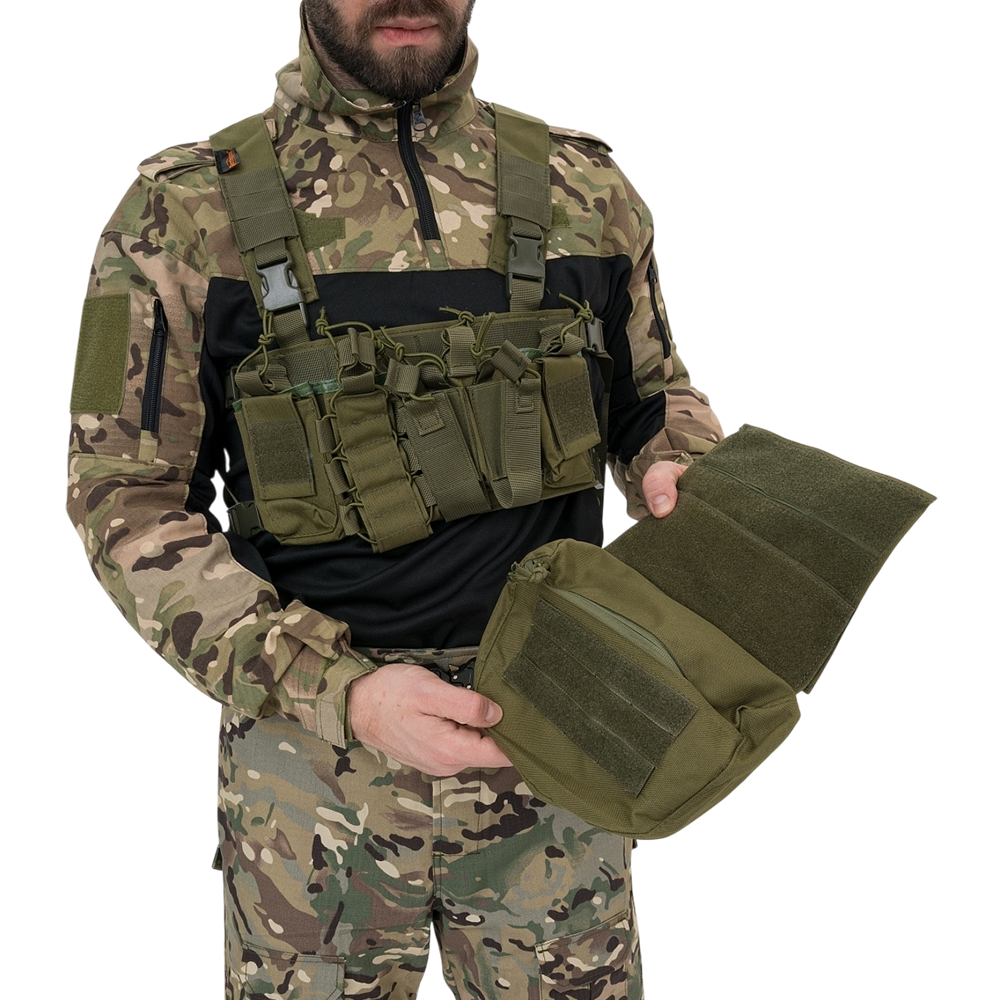 Разгрузка Remington нагрудная тактическая с подсумкой Rifle Tactical Vest Army Green. Фото №4