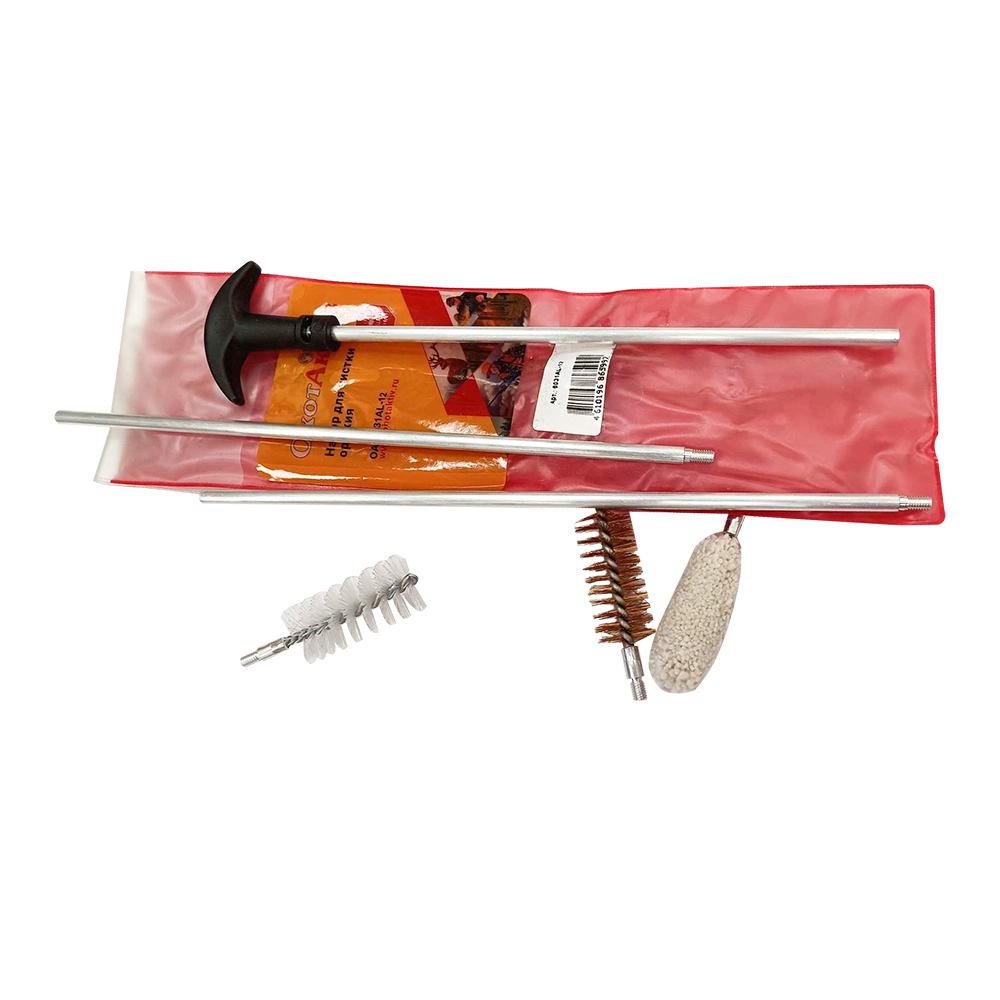 Набор для чистки ОхотАктив, калибр 12 мм в пакете с алюминиевым шомполом. Фото №1 Набор для чистки ОхотАктив, калибр 12 мм в пакете с алюминиевым шомполом. Фото №1