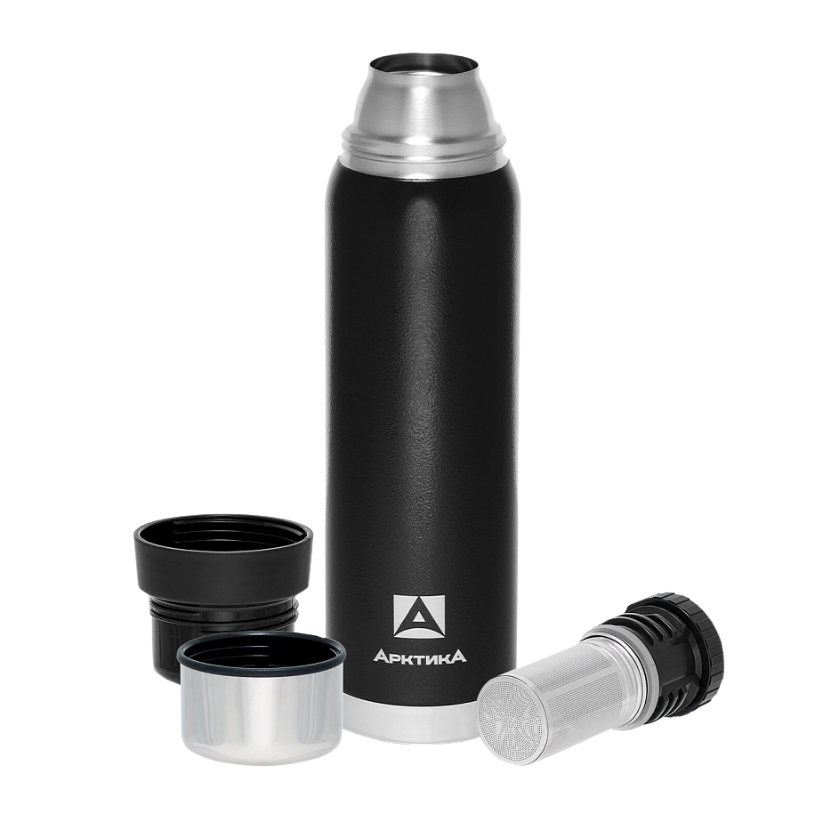 Термос "Арктика" бытовой, вакуумный, с ситечком (чёрный), 0,9 л. Фото №3 Термос "Арктика" бытовой, вакуумный, с ситечком (чёрный), 0,9 л. Фото №3