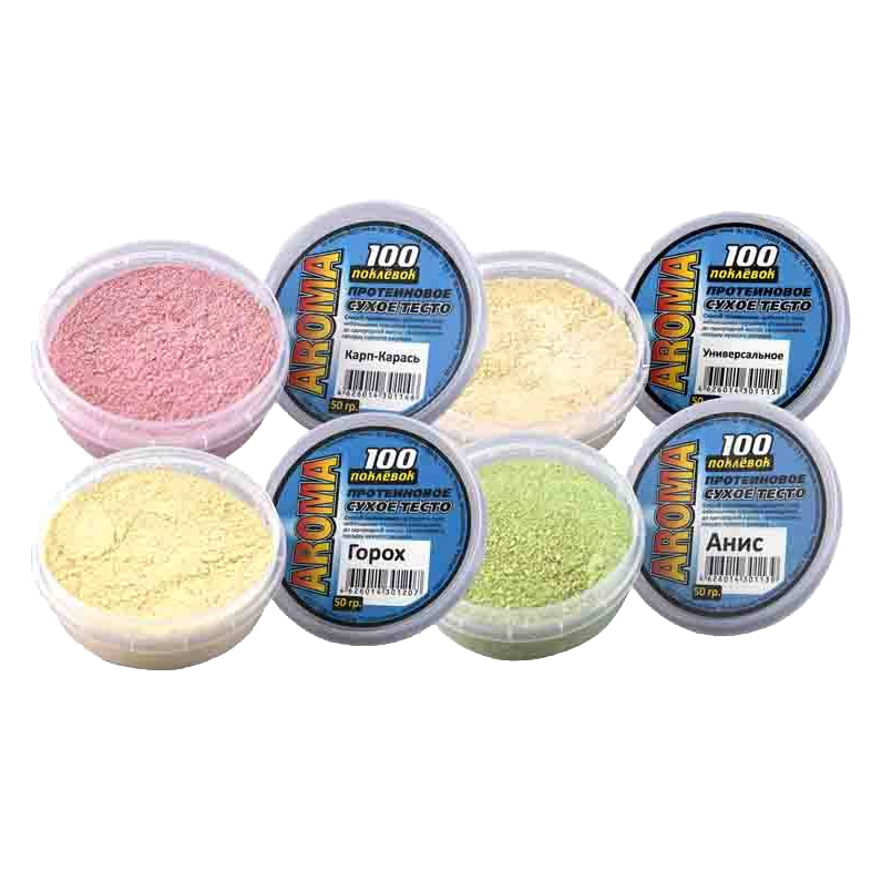 Тесто сухое протеиновое "100 Поклевок" AROMA Укроп (1 шт.-банка 50г.). Фото №2
