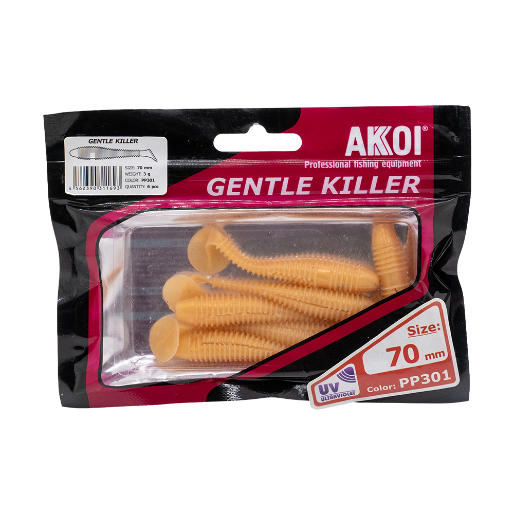 Съедобная резина виброхвост AKKOI Gentle Killer 70 PP301. Фото №1 Съедобная резина виброхвост AKKOI Gentle Killer 70 PP301. Фото №1