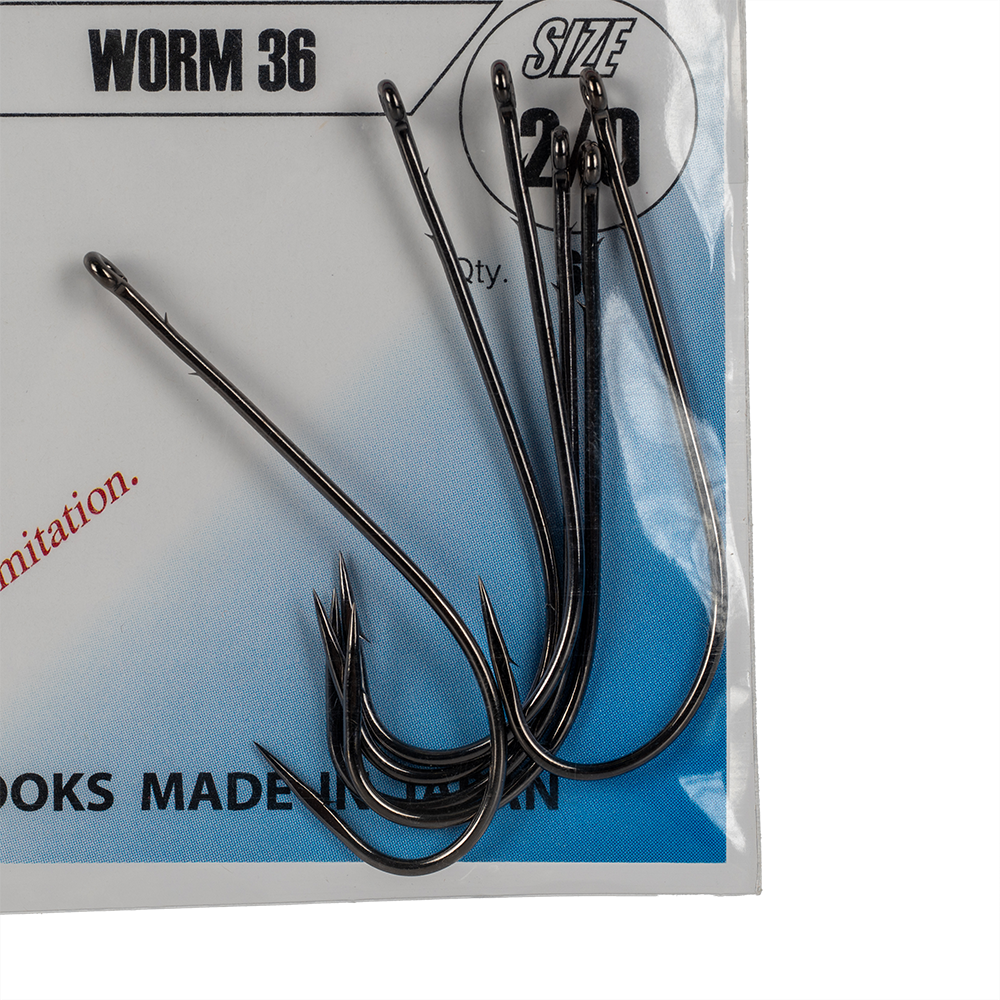 Крючок Gamakatsu Hook Worm 36 /0 (SPR) Black №2/0. Фото №2