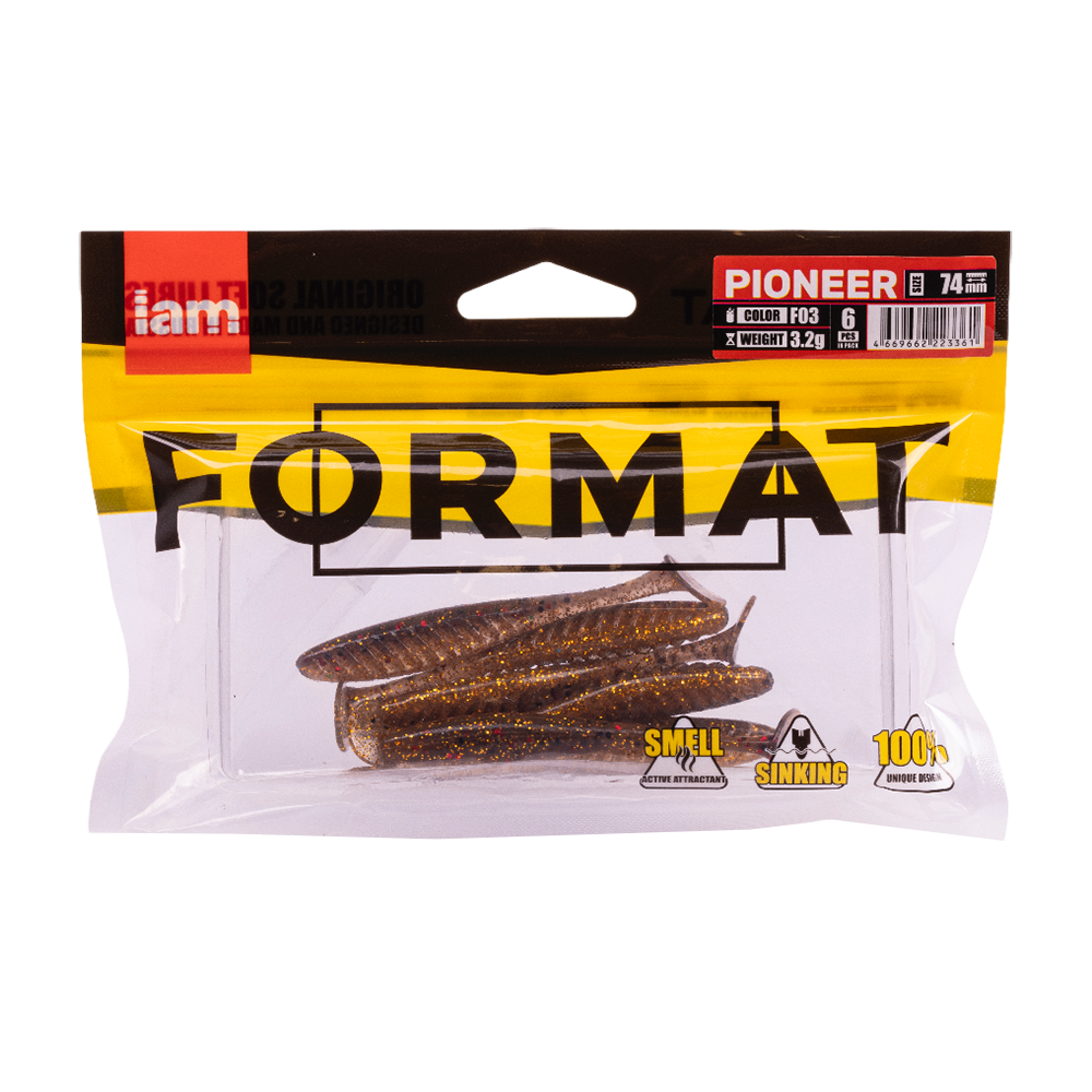 Силиконовая приманка FORMAT PIONEER 74mm, цвет F03, (6шт). Фото №5