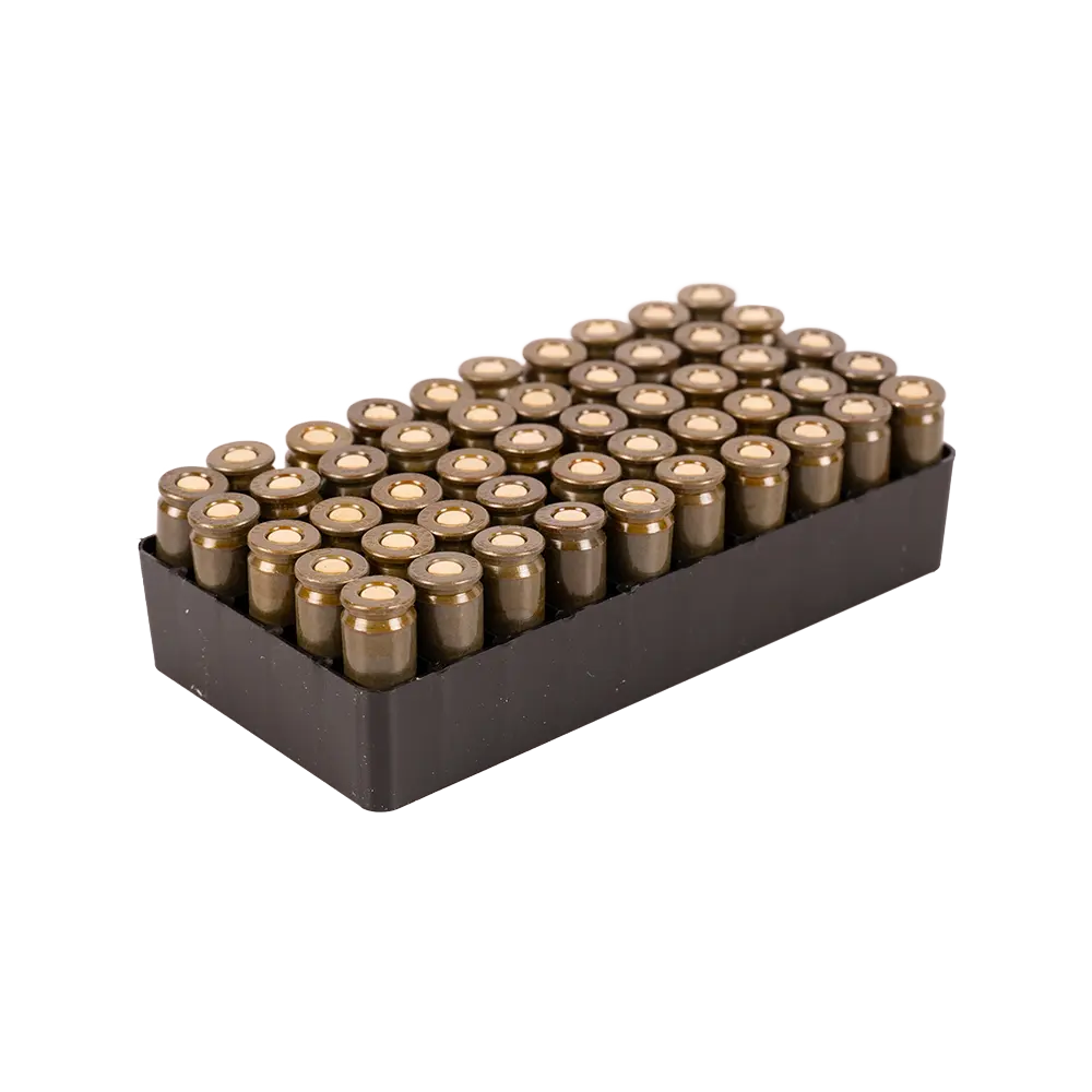 Патрон нарезной БПЗ калибр 9х19 Luger FMJ лакированная гильза 7,46 гр. (в пачке 50 шт.) (в коробке 1000 шт.). Фото №3