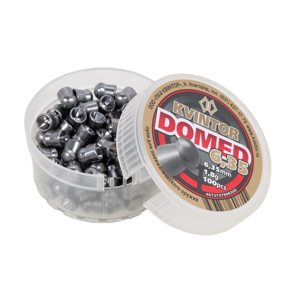 Пуля пневматическая "Kvintor Domed" (100 шт.), 1,8гр, калибр 6,35мм . Фото №2