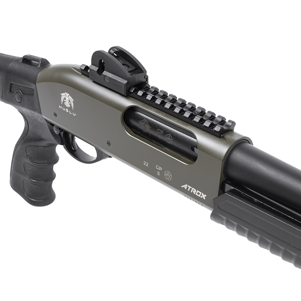 Ружье HUGLU ATROX TACTIC I KHAKI 12x76 PUMP SYNTHETIC, пистолетная рукоять, WEAVER, мушка, целик, ДТ, L510. Фото №4
