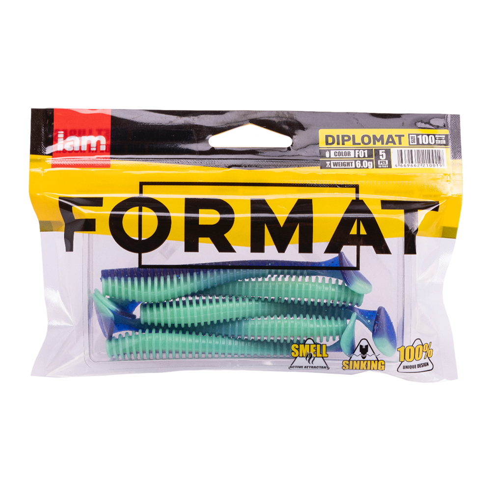 Силиконовая приманка FORMAT DIPLOMAT 100mm, цвет F01, (5шт). Фото №5