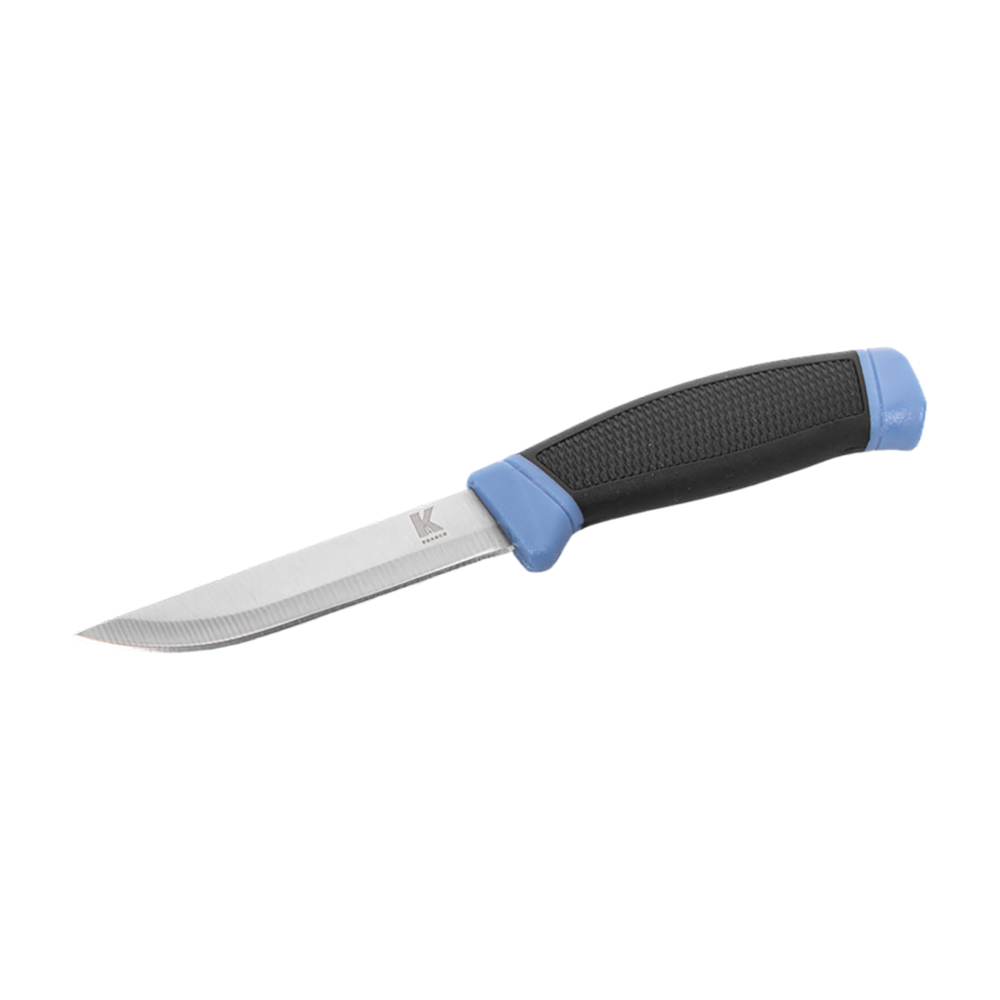 Нож туристический Kranch клинок 3cr13, рукоять пластик (синий/черный), пластиковые ножны. Фото №4
