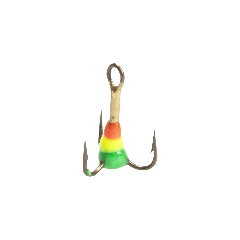 Крючок-тройник для приманок  Lucky John с каплей цвет. разм012/RYG. Фото №1