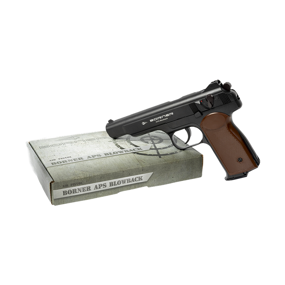 Пистолет пневматический BORNER APS Blowback Black, калибр 4,5 мм/BBs . Фото №3 Пистолет пневматический BORNER APS Blowback Black, калибр 4,5 мм/BBs . Фото №3