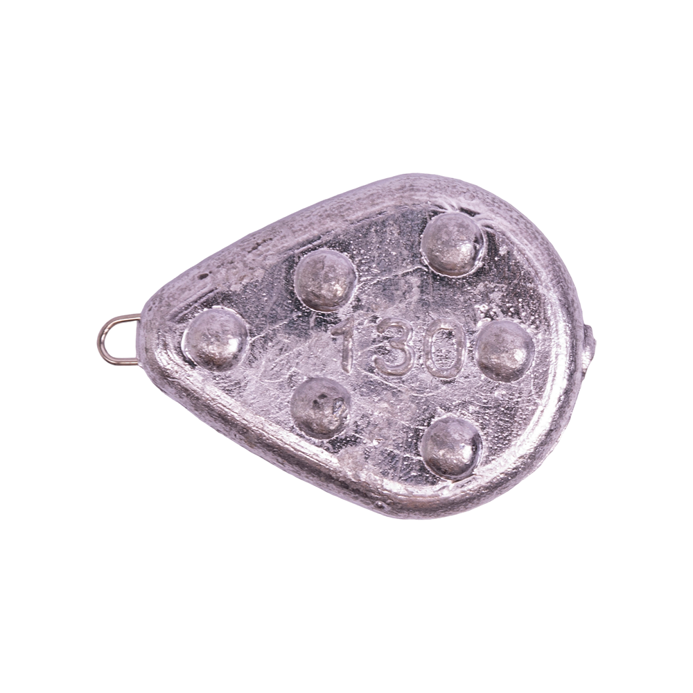 Груз "Капля плоская с шипами и ушком" 130 гр.. Фото №1