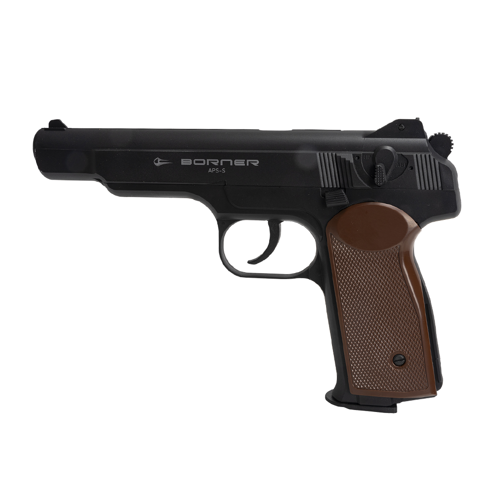 Пистолет пневматический BORNER APS-S Black, калибр 4,5 мм (пластик)/BBs . Фото №2 Пистолет пневматический BORNER APS-S Black, калибр 4,5 мм (пластик)/BBs . Фото №2