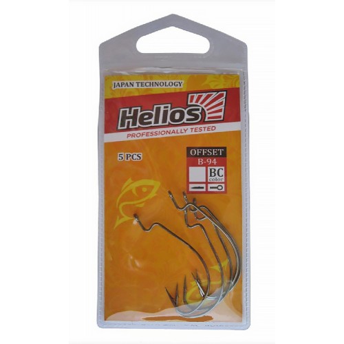 Крючок офсетный B-94 №4 цвет BC (5шт) Helios (HS-B-94-4). Фото №1