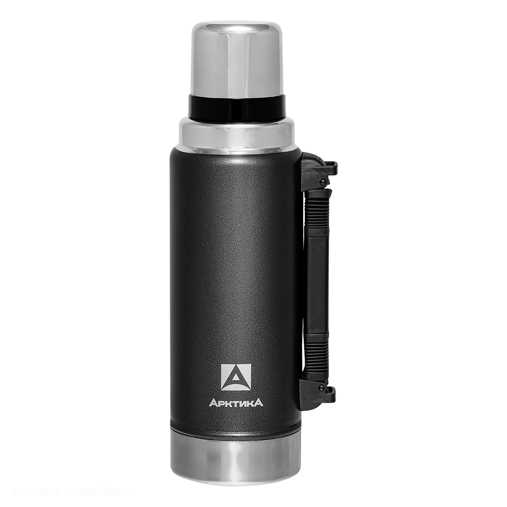 Термос для напитков вакуумный, бытовой, тм «Арктика», 1.25 л, арт. 106-1250P (чёрный). Фото №4