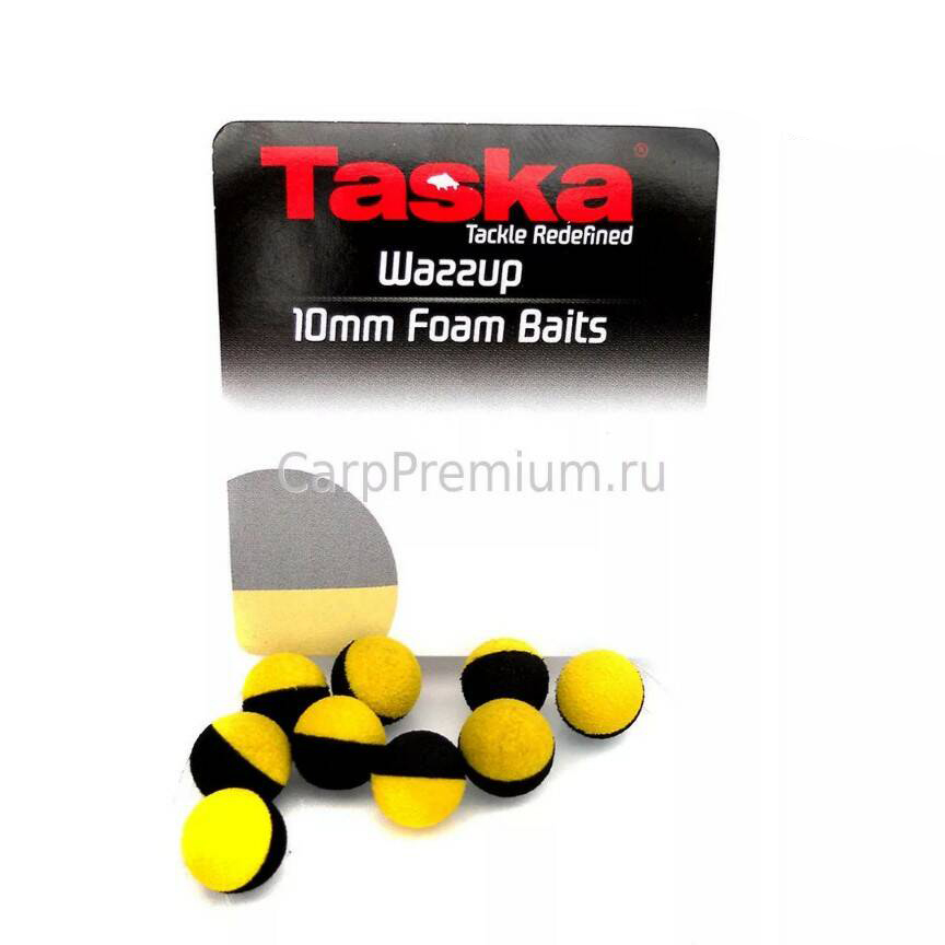 Насадка плавающая искусственная Wazzup Foam Balls Black/Yellow 10mm. Фото №2