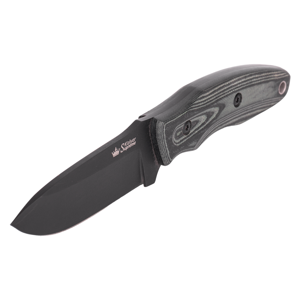 Нож Urban AUS-8 bt (черный, черно-зеленая микарта, ножны кайдекс). Фото №3