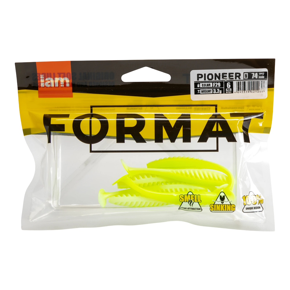 Силиконовая приманка FORMAT PIONEER 74mm, цвет F29 (6шт.упак) . Фото №1