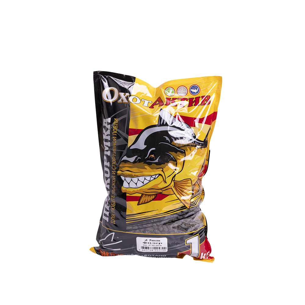 Гранулы «ОхотАктив» 5мм, Фидер актив (1кг) Classic. Фото №1