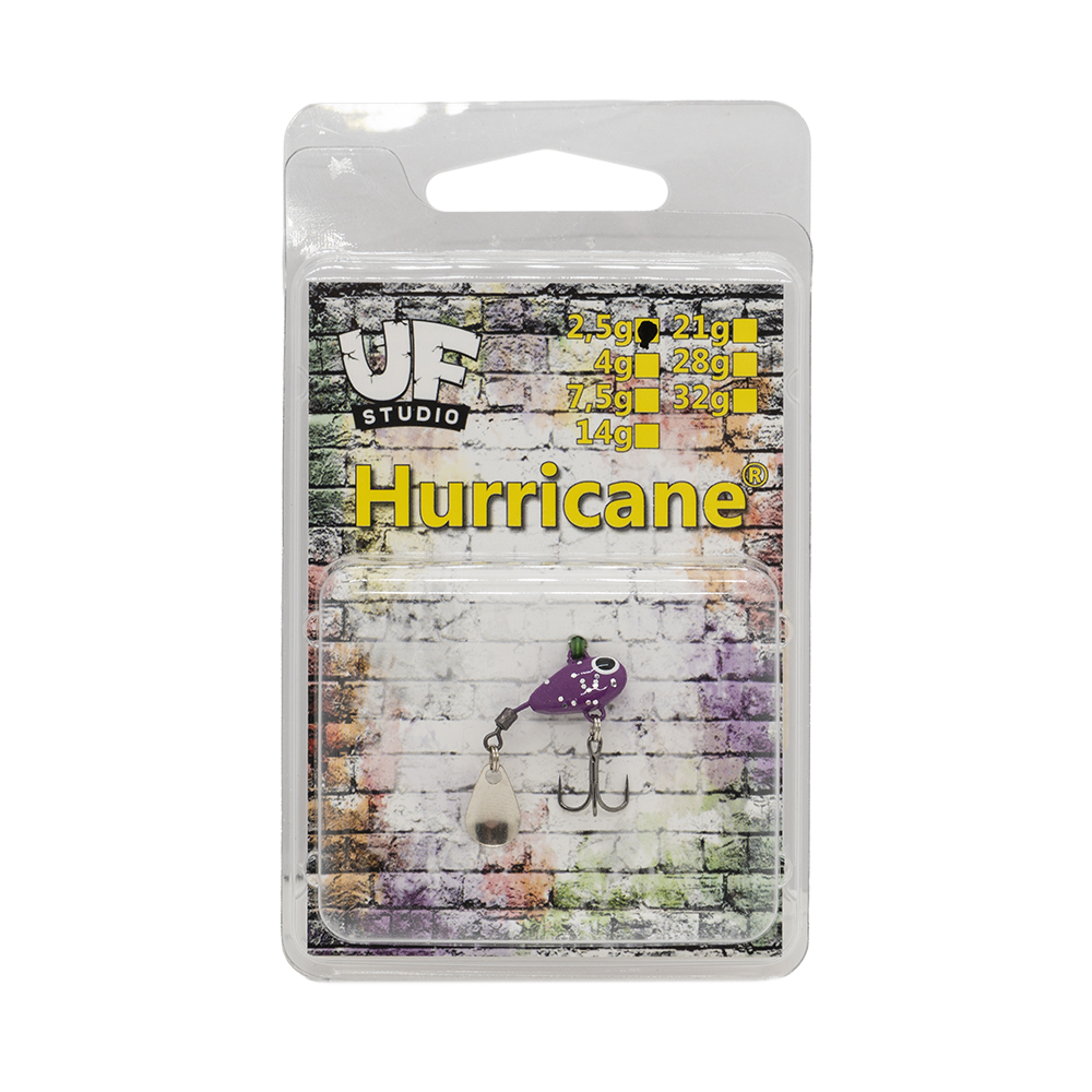 Тейл-спиннер UF Studio Hurricane 11мм, 2,5гр, цвет (Violet glitter). Фото №2