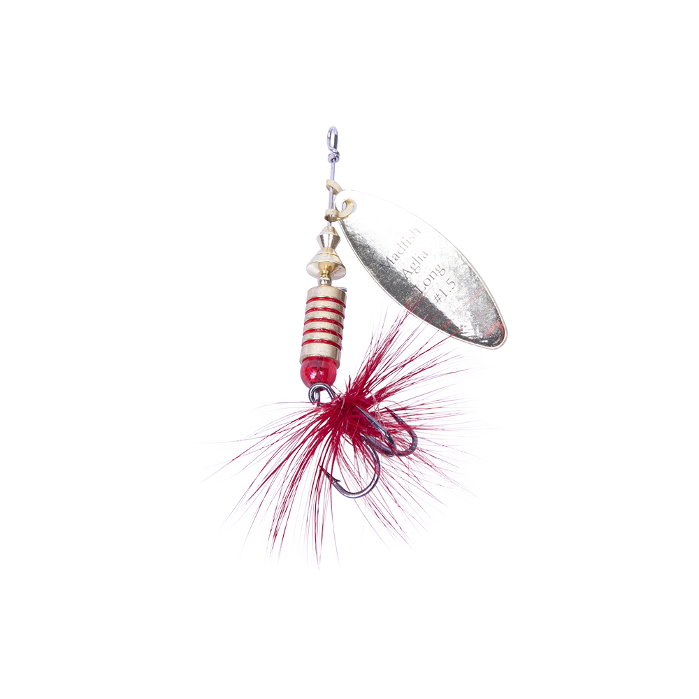 Блесна вращающаяся MADFISH Aglia Long №1, 6гр, цвет (Gold-red-dot). Фото №4