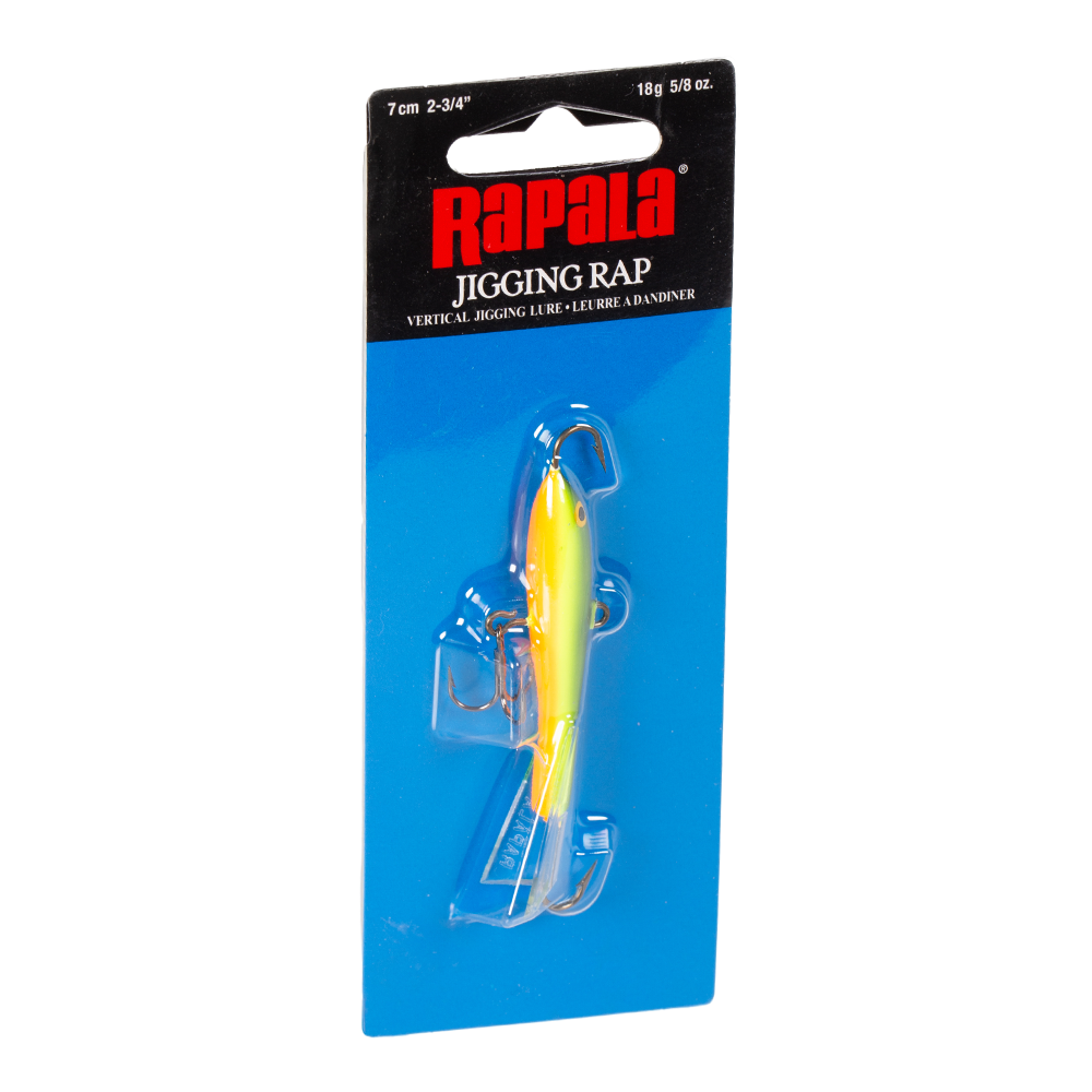 Балансир Rapala Jigging Rap 70мм, 18гр, цвет (BYR) с тройником. Фото №1