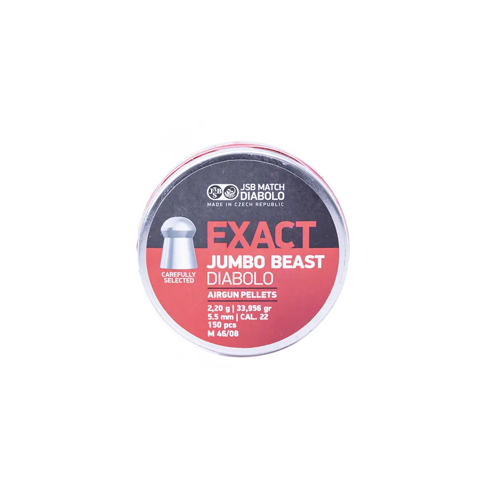 Пуля пневматическая "JSB Diabolo Jumbo Exact Beast", калибр 5,5 мм, 2,2гр., 33,95gr (150 шт). Фото №1 Пуля пневматическая "JSB Diabolo Jumbo Exact Beast", калибр 5,5 мм, 2,2гр., 33,95gr (150 шт). Фото №1