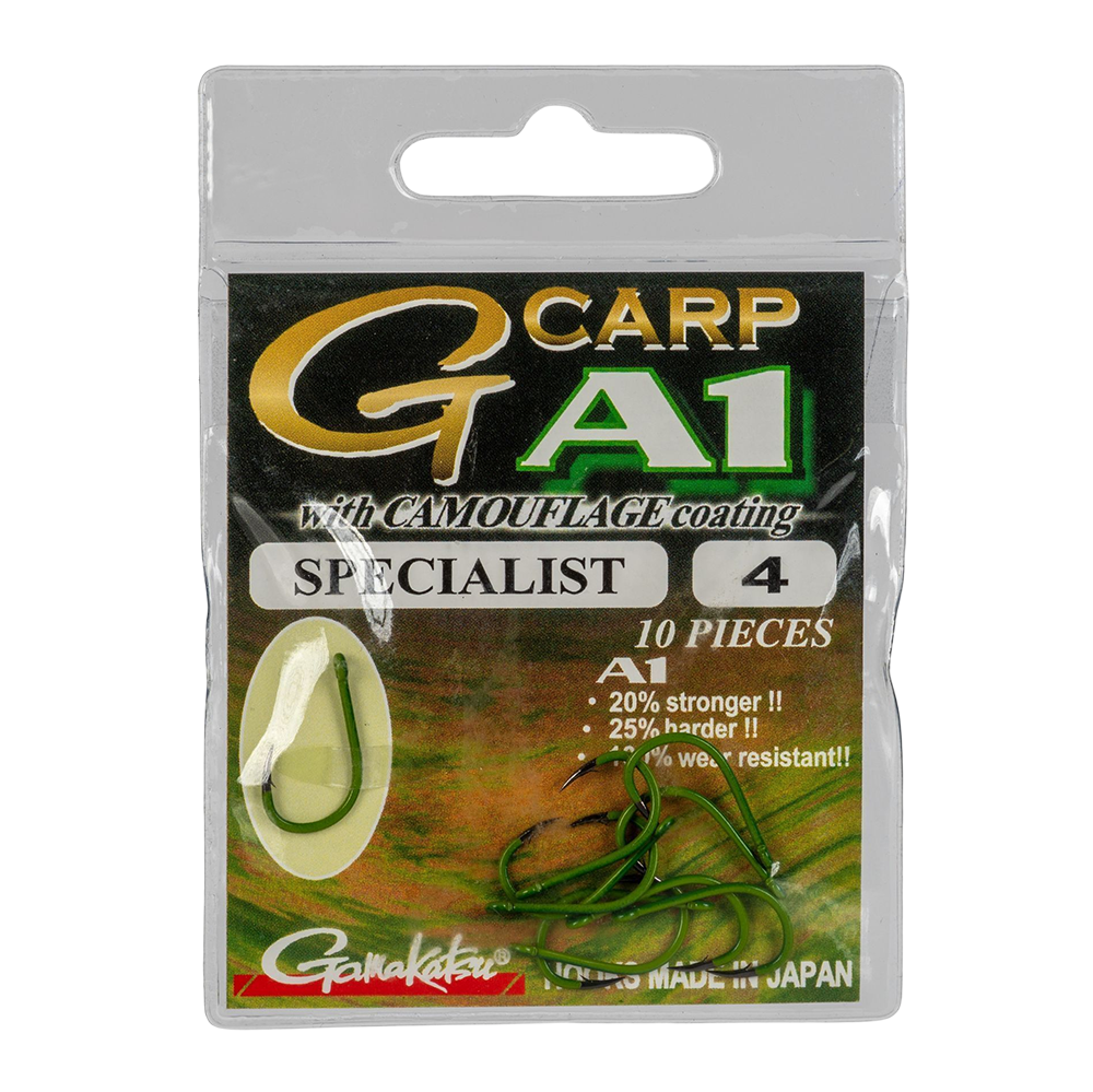 Крючок Gamakatsu Hook A1 G-CARP Camougreen Specialist №04. Фото №1 Крючок Gamakatsu Hook A1 G-CARP Camougreen Specialist №04. Фото №1