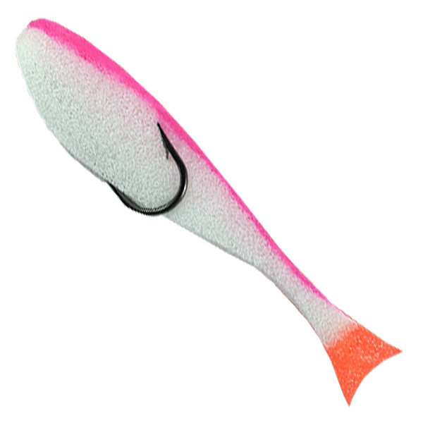 Рыбка поролоновая Контакт двойник бело-малиновая 10 см (уп. 10 шт). Фото №1