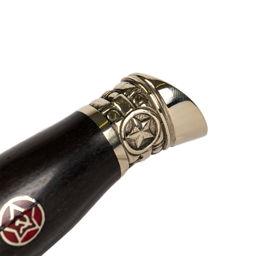 Нож МС Разведчик, клинок кованый, ст. Х12МФ, рукоять граб, литье, звезда. Фото №9