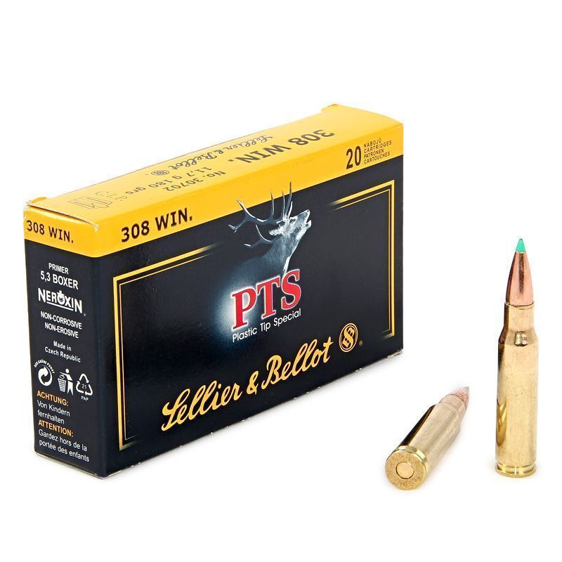 Патрон нарезной SELLER&BELLOT калибр 308 WIN PTS Hornady 11,7 гр. (в пачке 20 шт.). Фото №2