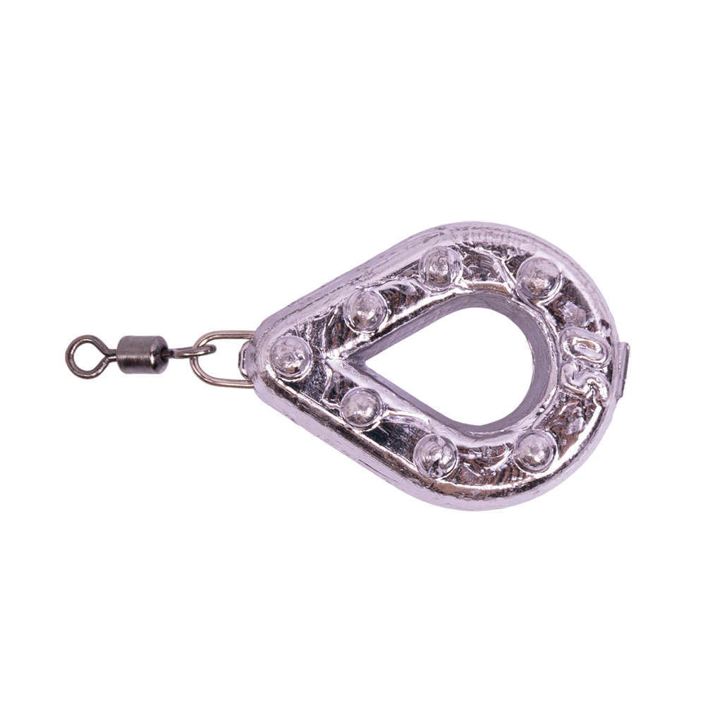 Груз "Капля-рамка" с ушком и вертлюгом, 50гр. Фото №1