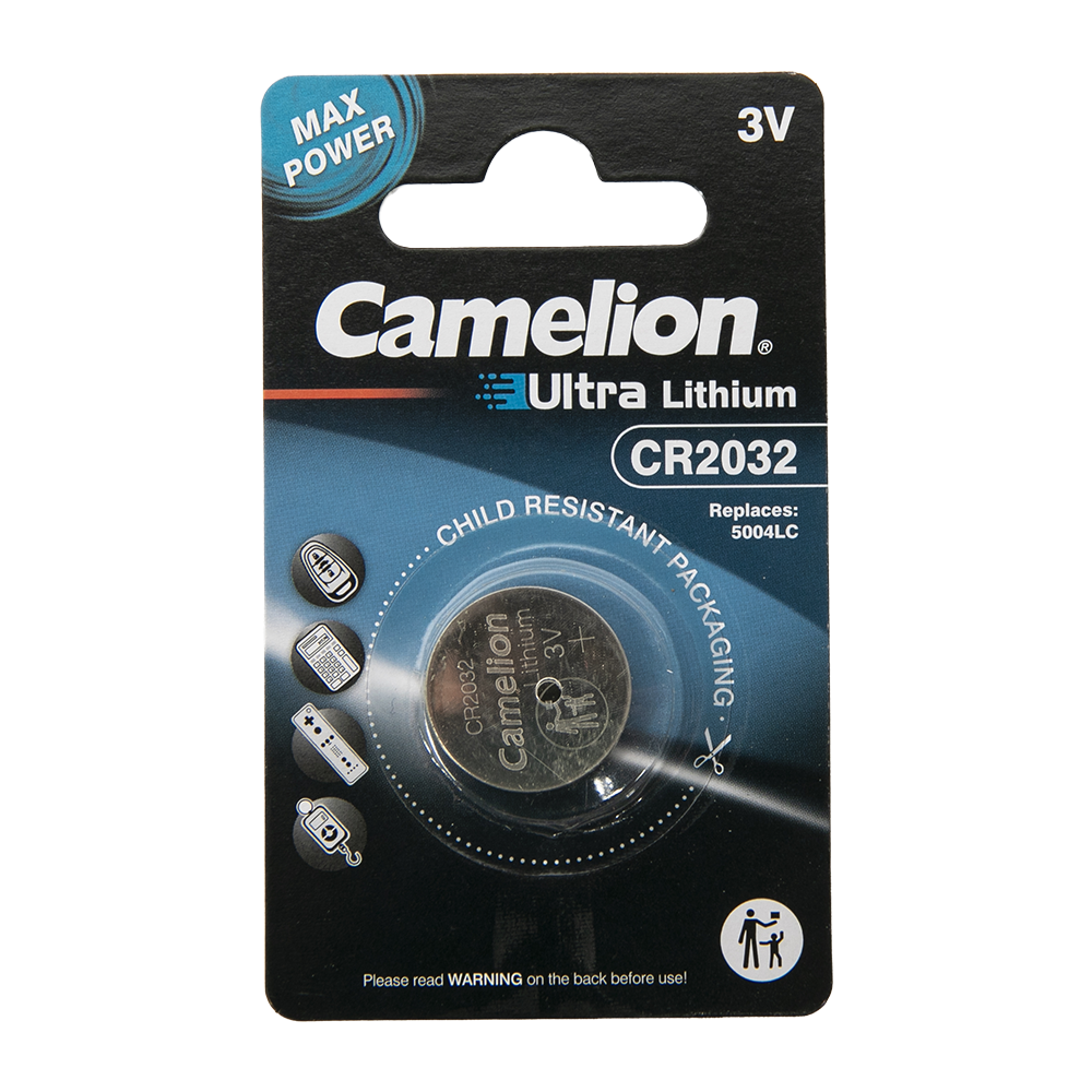 Батарейка Camelion CR2032 BL-1 (CR2032-BP1, батарейка литиевая,3V). Фото №1