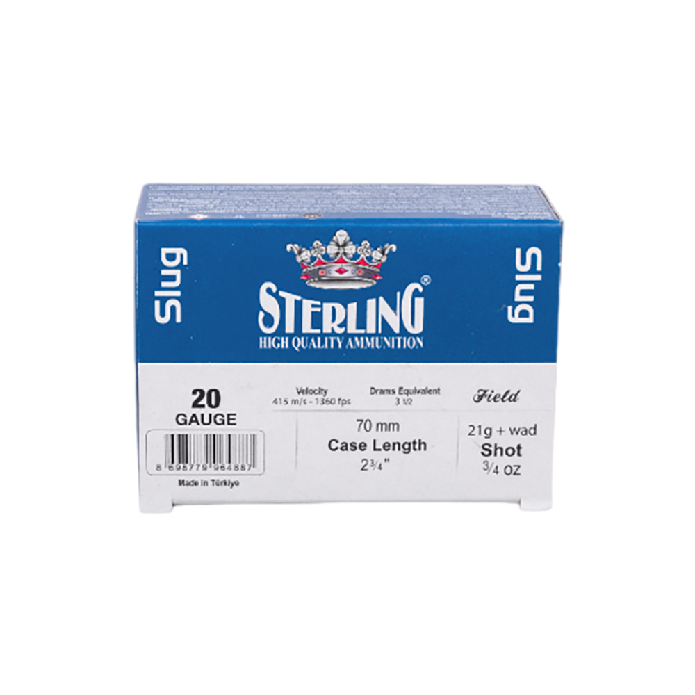Патрон STERLING 20/70 с пулей SLUG 25 гр. (в пачке 10 шт.). Фото №1 Патрон STERLING 20/70 с пулей SLUG 25 гр. (в пачке 10 шт.). Фото №1