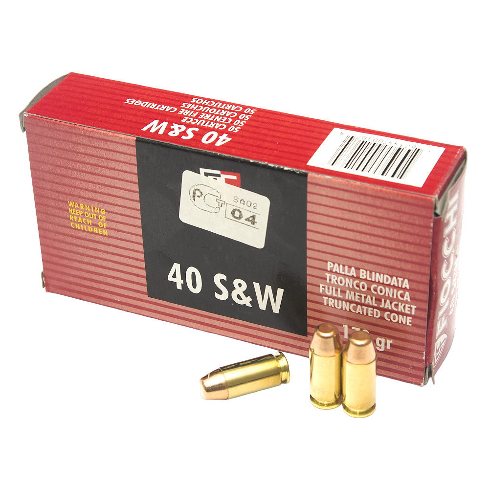 Патрон нарезной FIOCCHI калибр 40 S&W FMJTC 170 grn. (в пачке 20 шт.). Фото №1