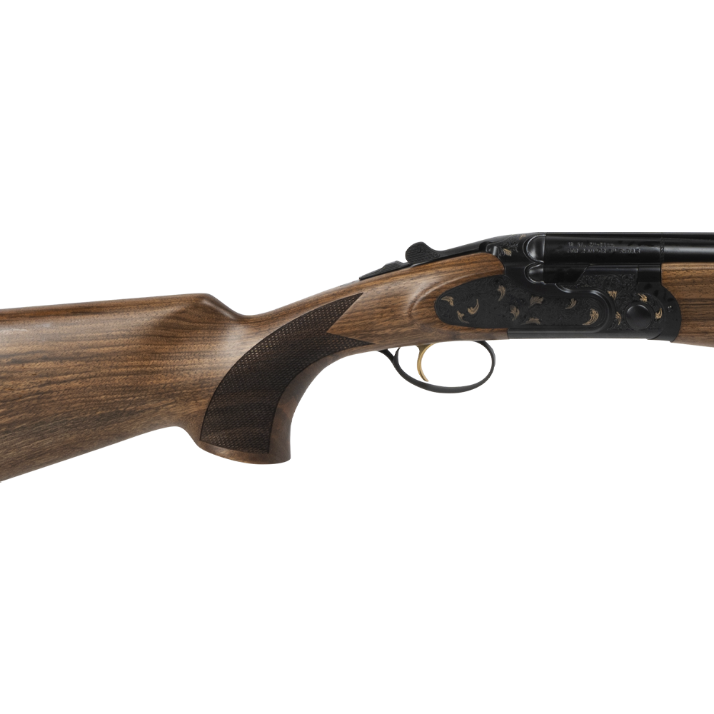 Ружье ATA SP Avangarde Black (сталь, черная колодка с цветочной гравировкой), 12/76,760мм, орех класс 2, кейс. Фото №3 Ружье ATA SP Avangarde Black (сталь, черная колодка с цветочной гравировкой), 12/76,760мм, орех класс 2, кейс. Фото №3