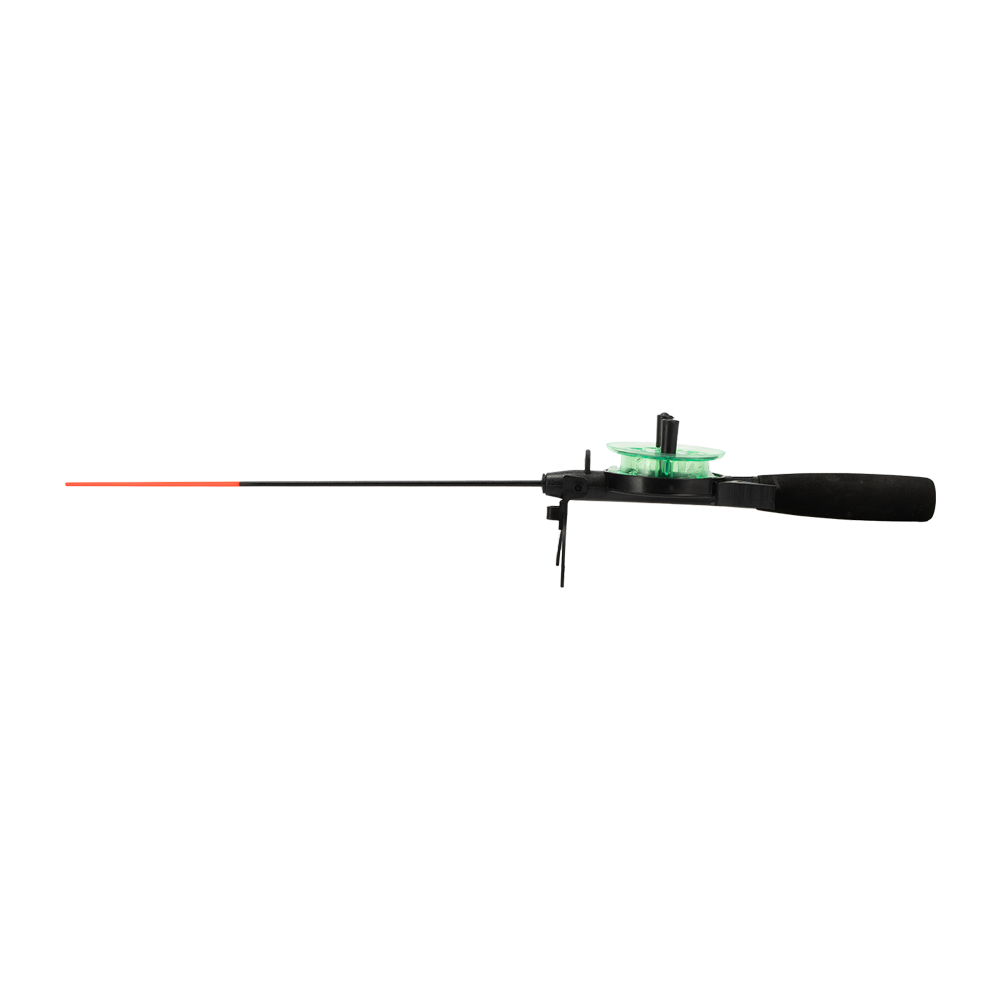 Удочка зимняя "Техно", диаметр катушки 65 мм, с неопреновой ручкой (хлыст стекловолокно) зеленая. Фото №4