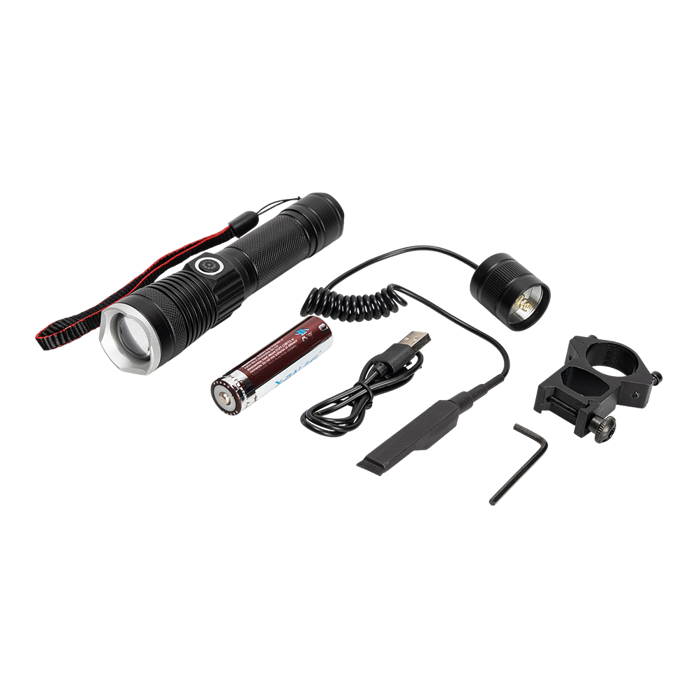 Фонарь ручной Q92-TG (подствольный), с выносной кнопкой и креплением для ружья. Фото №7