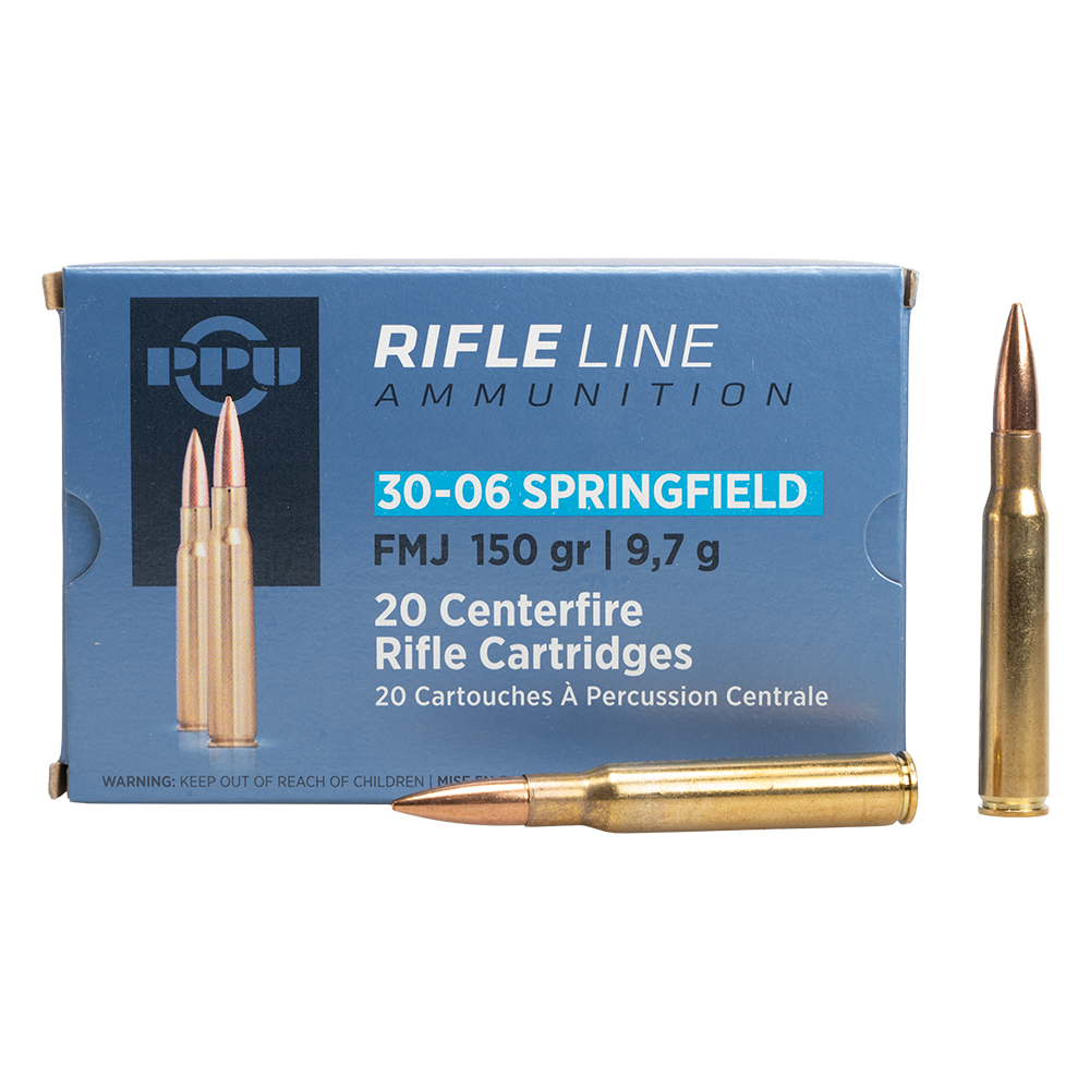 Патрон нарезной PARTIZAN PPU калибр 30-06 SPRG FMJ 9,7 гр. (в пачке 20 шт.). Фото №1