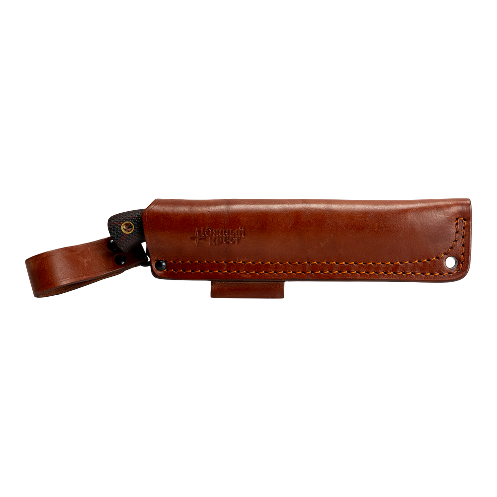 Нож Южный крест Шершень L, клинок Elmax, рукоять микарта красно-черная, насечка. Фото №1 Нож Южный крест Шершень L, клинок Elmax, рукоять микарта красно-черная, насечка. Фото №1